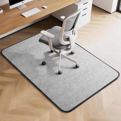 Office Chair Mat for Carpet & Hardwood Floor, 120x90cm Desk Chair Mat, Carpet Protector for Rolling Chairs for Home Office (Light Grey)
