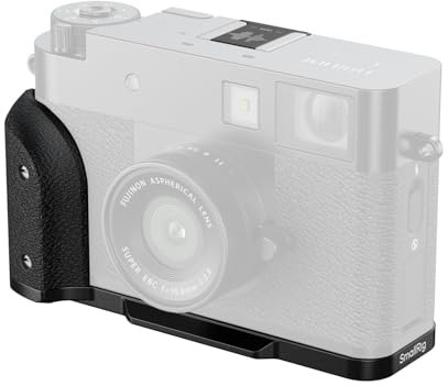 SMALLRIG X Half L-Shaped Grip for FUJIFILM X Half Camera, Built-in Quick Release Plate for Arca, Lightweight Ergonomic Silicone Handle with Hot Shoe Cover (Black) - 5332