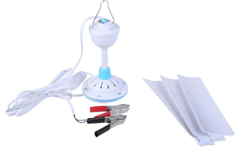 Tragbarer Deckenventilator, 12 V, 50,8 cm, hängender Deckenventilator mit Schaltern, für den Außenbereich, Camping, Zelt, Pavillons, Wohnmobil
