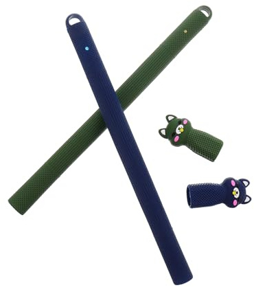 FUNNETOYU 2 Stück Silikon Stift Schutzhüllen für Pencil Generation rutschfeste Stoßfeste Pen Cover mit Cartoon Design Kompatibel für iPad Eingabestifte Langlebiger Schutz gegen Sturz und