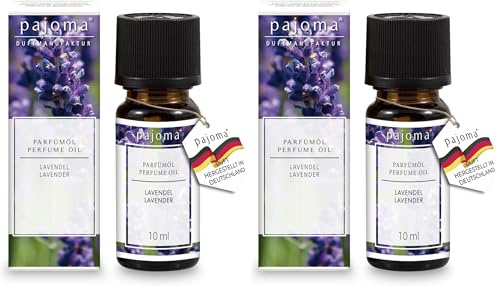 pajoma® Duftöl 10 ml, Lavendel | feinstes Parfümöl für Aromatherapie, Duftlampe, Aroma Diffuser, Massage, Naturkosmetik | Premium Qualität (Packung mit 2)