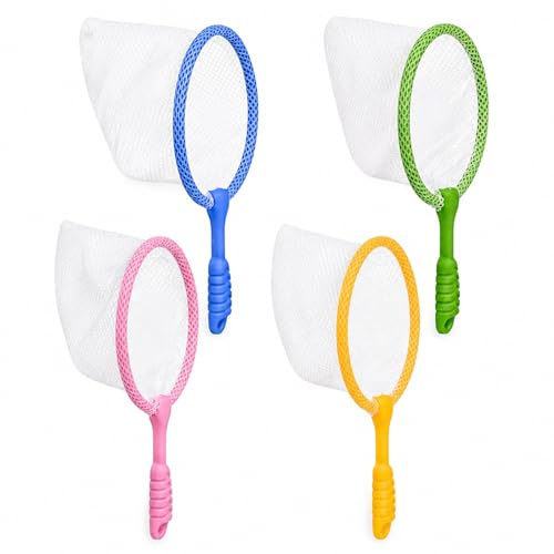 4 Pcs Outdoor Insect Catcher Nets, Colourful Butterfly and Bug Nets,