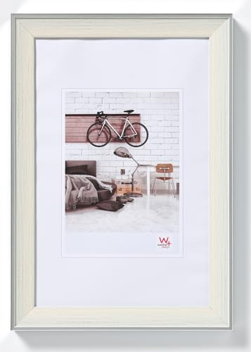 walther design Bilderrahmen creme 10 x 15 cm mit silberne Außenkante, Bohemian Designrahmen EN015C