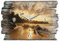 Kreative Feder Designer Wanduhr „Beach“ aus Holz 40x27cm im Shabby Style Design - Designeruhr mit flüsterleisem Uhrwerk ohne Ticken (Beach, leises Funkuhrwerk)