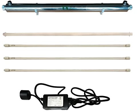 Realgoal 12GPM UV Water Filter 55W Water Purifier, with Extra 2 Lamps,UV Water Filter for Whole House Purification