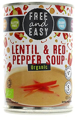 Free & Easy Organic Lentil Red Pepper Soup 400g-6 Pack