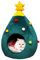 Monba - Cuccia per Gatti a Forma di Albero di Natale, a Forma di Triangolo, in Velluto Caldo e Semi Chiuso, per Gattini, Cuccioli e Gatti Grandi
