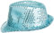 Brandsseller Paillettenhut Unisex Glitzerhut Partyhut Verkleidung Karneval Silvester - Hellblau