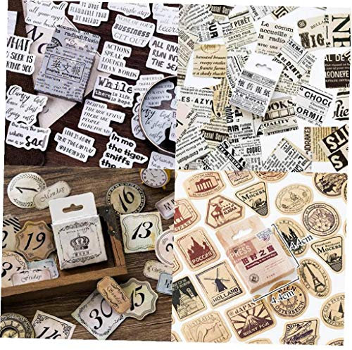 46pcs / Box Vintage-kraft-papieraufkleber Self Adhesive Craft-aufkleber-umschlag Für Tagebuch-planer-dekor Scrapbooking Diy Geschenk