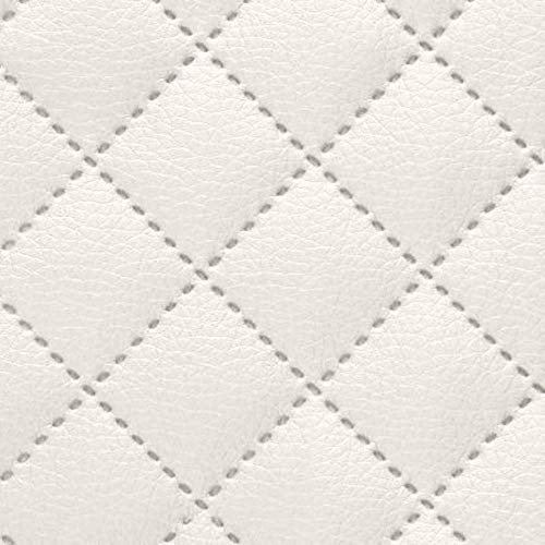 novely® Soltau Kunstleder 3-LAGIG gesteppt kaschiert | gesteppter Volumen Polsterstoff | KARO Möbelstoff Premium | Meterware | 1 lfm (31 Creme Weiß)