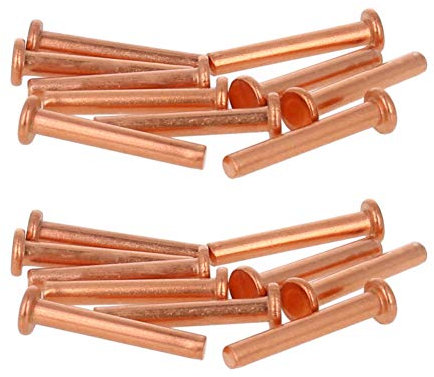 MroMax - Bulloni a testa piatta, diametro 3 mm, lunghezza 20 mm, in rame, 50 pezzi