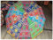 6.8 Feet (208cms) Vintage Handcrafted Garden Umbrella-Multi coloured Indian Traditional Handmade Decorative Large Garden Umbrellas, Patio Umbrellas Parasols