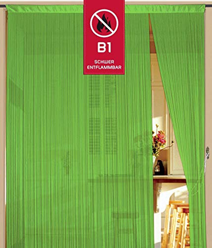 Kaikoon Fadenvorhang Fadenstore Messe B1 schwer entflammbar 150 cm x 300 cm (BxH) hellgrün