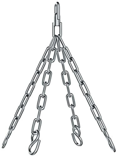 Athletics Gear AG Boxsackkette von Athletics Gear Boxsack-Aufhängerkette, robuster Edelstahl, 48 cm Länge, 4 Haken, 360-Grad-Drehgelenk, hält bis zu 150 kg Gewicht
