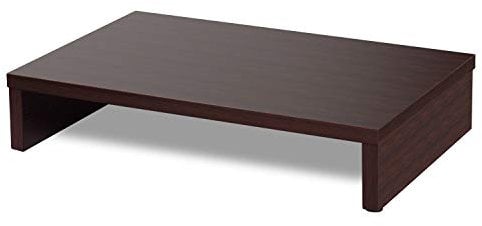 Bestier Soporte para monitor madera, Elevador de monitor para PC escitorio, Soporte para monitor/TV, Soporte para portátil de escritorio, Elevador de escritorio de madera P2, Marrón, 15,7 pulgadas