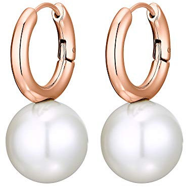 Heideman Ohrringe Damen Kaia rose goldfarbend aus Edelstahl rosegold farbend matt Ohrschmuck für Frauen mit Perle weiss