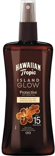 HAWAIIAN Tropic Island Glow Huile Sèche Protectrice en Spray SPF15 200 ml