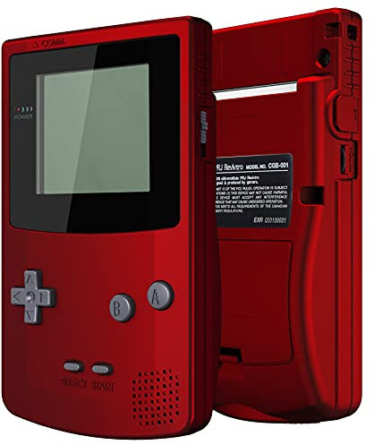 eXtremeRate IPS Ready Upgraded Case&Button für Gameboy Color, DIY-Ersatz Full Hülle Gehäuse Set für Gameboy Color gbc OSD&Reguläres IPS&Standard LCD-Rot(Ohne Konsole & IPS-Screen)
