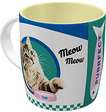 Nostalgic-Art Taza de café retro, Better Together Cats – Idea de regalo para dueños de gatos, cerámica, divertido diseño vintage con frase, 330 ml