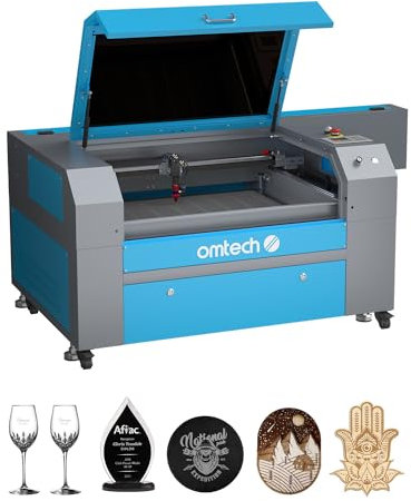 OMTech 100W Laser Graviermaschine 500 x 700 mm 100W CO2 Lasergravurmaschine Co2 Laser Cutter Lasergravierer Laser Graviergerät Autofokus 600 mm/s Doppelte Arbeitsbetten