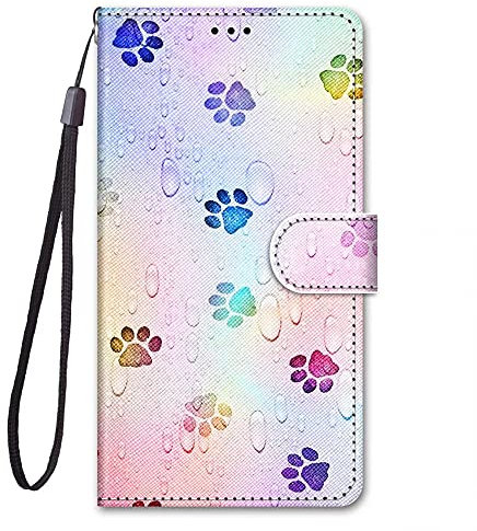 Miagon Flip PU Leder Schutzhülle für Xiaomi Redmi Note 11 Pro,Bunt Muster Hülle Brieftasche Case Cover Ständer mit Kartenfächer Trageschlaufe,Fußabdruck