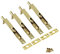 4 Inch Stainless Steel Concealed Door Lock Flush Slide Latch Bolt with Screws Golden (4 Pieces)