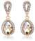 Champagne Gold Plated Teardrop Dangle Earrings for Women Girls Elegant Diamond CZ Bohemian Statement Earrings Drop Studs Fashion Jewelry Jewelry Gifts