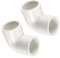QUARKZMAN 2 Piezas 20mm Interior Diámetro PVC Conector Codo de 90 Grados para Tubería de Agua, DWV Conector de Tubería de Acoplamiento, Kit de Accesorios de Plomería PVC, Blanco