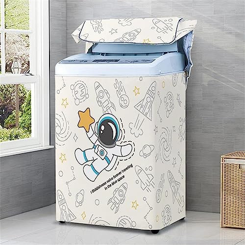 Odot Impresión Funda Lavadora de Carga Superior Funda, Lavadora Exterior Impermeable con Cremallera para Lavadora y Secadora de Carga Superior (L Capacidad 6.8-8kg,Estrella)