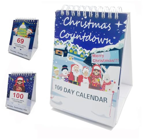 100 Tage Weihnachts-Countdown-Kalender 2023, Weihnachts-Countdown-Kalender, Desktop-Adventskalender für Zuhause, Büro, Raumdekoration, Weihnachts-Countdown-Geschenk (mehrfarbig)