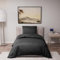 Dreamzie - Bettwäsche Set 135x200 cm mit 1 Kissenbezügen 80x80 cm Schwarz - Bettbezug 135x200 Einzelbett aus 100% Mikrofaser - Zertifiziert ohne Chemikalien (Oeko TEX)