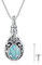 XIXLES Tree of Life Urn Necklace turquoise Ashes Jewellery 925 Sterling Silver Teardrop Urn Necklaces for Ashes Cremation Jewellery for Women Men Memorial Gifts for Human Ashes (12-Turquoise)