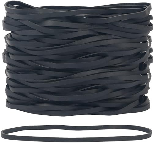 Foshine-Rubber bands large, Black rubber band 8 inch 45 Pack Elastics Bands Long rubber bands for office supplies home Big Rubber Bands wide 0.2inch
