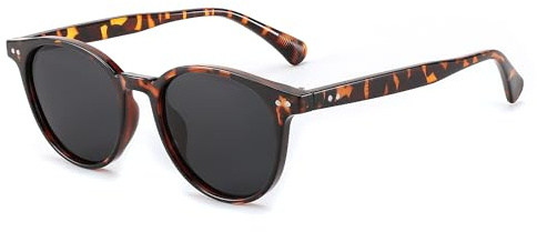 FEISEDY Vintage Sonnenbrille Rund Polarisiert Damen Herren Klein B2808 | UV400 Schutz