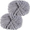 Hengrongshen Dicke Wolle 2 Stück 500g, Chunky Yarn für Armstricken, Häkeln von Decken, XXL Riesen Wolle zum Weben von Schals, Mützen, Haustier Nest - Grau