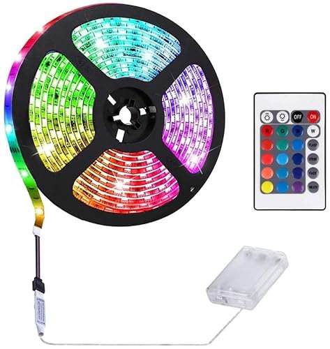 INF Lichtleiste mit Fernbedienung LED RGB 2 m IP65 wasserbeständig, LED Streifen für Fahrradreifen, TV, PC Bildschirm, Weihnachten, Party