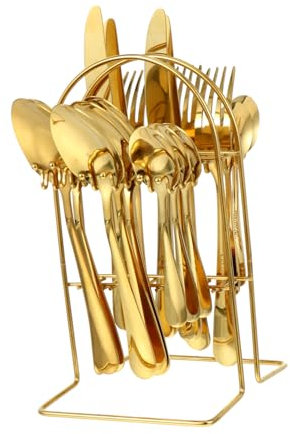 MAGICLULU 1 Satz Besteck Löffel Küche goldener Besteckständer stainless steel inoxlm geschirrtuch Futterschneider aus Stahl aus Stahl Pflanze einstellen Löffel Rostfreier Stahl