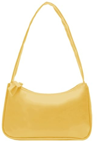 Taschen Set Für Damen Günstig Solide Quasten-Muttertasche, große Kapazität, eine Schultertasche, Einkaufstasche Bauch Taschen Für Damen (Yellow, One Size)