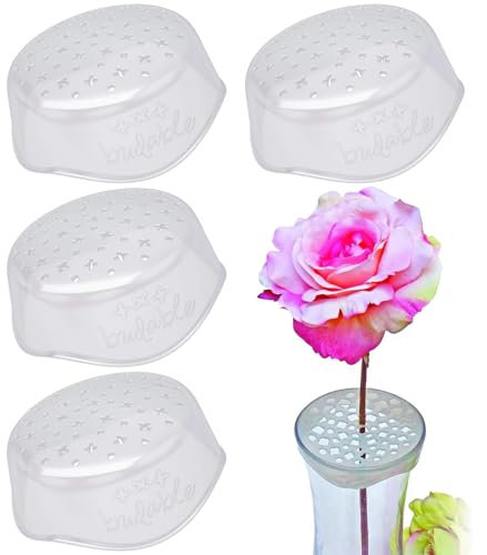 Tianher Ikebana Stielhalter, 4 pcs DIY Blumenstrauß Twister Wiederverwendbare Hanataba Bouquet Twisters Blumenstielhalter,Silikon stielhalter für Vasen, transparent