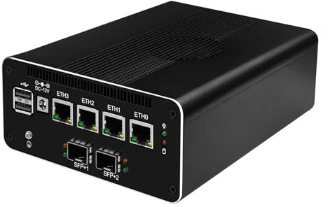 MNBOXCONET Micro Firewall Appliance 10GB SFP+ N100, 4 x i226V 2.5G LAN Mini PC Router,Barebone, Support Windows OPNsense, Type-C 10Gbps Port, HD, TF Slot
