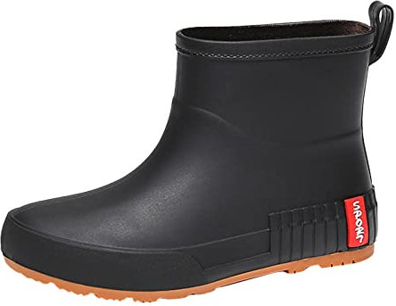 Damen Schuhe Schwarz Schrift Mid Barrel Regenstiefel Student Plus Samt Warme Wasserdichte Rutschfeste Wasserschuhe Gummischuhe Duplex Schuhe Damen Original (Black, 37)
