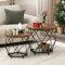 Matoresu Couchtisch Rund 2er Set, Wohnzimmertisch Klein, Beistelltisch, Nachttisch, Sofatisch, Satztische for Wohnzimmer, Schlafzimmer, Balkon, Büro, Stabil und Einfach zu Montieren