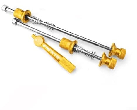 Bicycle Skewer Bar Quick Release Bike Wheel Lock Security Anti-theft Skewer Mountain Road Bike Wheel Parts Bike Tool Kit(Golden)