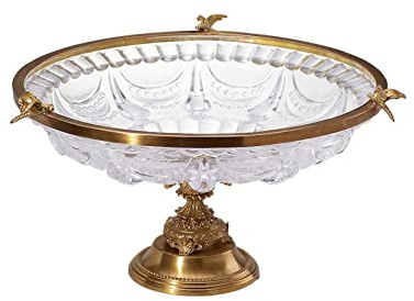 Corbeille à fruits, Porte-fruits， Assiette de fruits secs de luxe en verre haut de gamme avec piédestal haut, plateau de collations, de noix et de bonbons