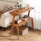 Tribesigns Table d'appoint en bois massif à 2 niveaux moderne du milieu du siècle, table d'appoint étroite avec étagère de rangement pour salon, table de chevet fine de style rustique pour chambre à