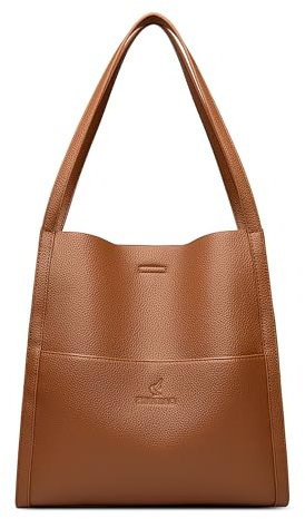 DEEVORCA Damen Umhängetasche Mode Damen Henkeltasche Schultertasche Elegant Damen Henkeltasche Reise Damen Umhängetasche Arbeits Damen kuriertasche Damen Hobo Taschen Wasserdichtes PU Leder Braun