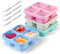 4 Piezas Caja de Aperitivos Bento, Reutilizable Fiambreras Compartimentos Lonchera Infantil con Tenedores de Fruta, Recipientes para Aperitivos Snack Box Bento Box loncheras para Niños para Escuela