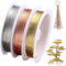 3 Rolls Jewellery Wire, 0.3 Mm Thin Copper Wire, for Jewellery Making, Craft Wire Tarnish Resistant Bare Copper Wire Roll,Thin Jewellry Wire for Making Wreaths(Silver, Gold, Rose Gold)