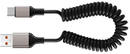 TTTLLNN Cavo USB a spirale da tipo C a USB, ricarica rapida, per telefoni auto, ampiamente utilizzato per più dispositivi elettronici