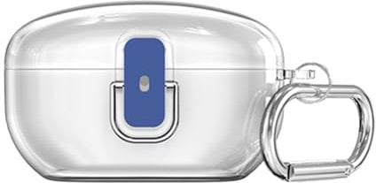 Generic Anti-drop Protective Cover Skin with Carabiner Secure Lock Clear Case for Sony WF-1000XM5 (2023) Wireless Earbuds (Ivory)